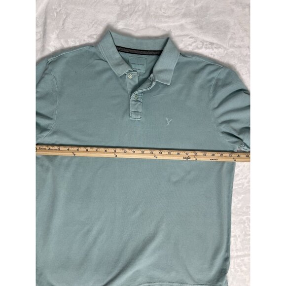 American Eagle Polo Shirt Mens Large Green Casual Short Sleeve Adult - Picture 5 of 8